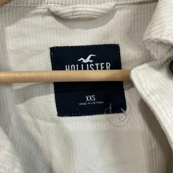 Hollister Off White Corduroy Button Front Utility Shacket Size XXS 100% Cotton - Picture 7 of 7